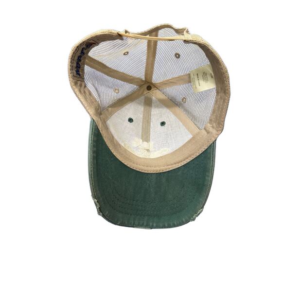 Crown Royal Hat Green Mesh Trucker I Shamrock Whiskey Cap Adams Distressed Look - Picture 2 of 3